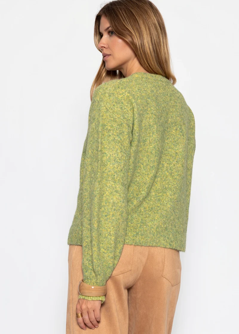 Strickjacke mit Knebelverschluss - grün