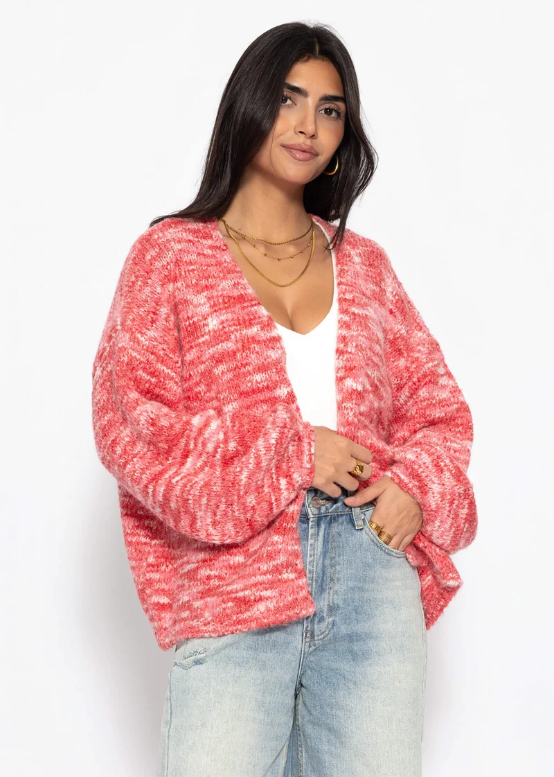 Zweifarbiger Cardigan - pink