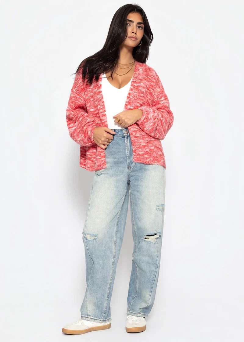 Zweifarbiger Cardigan - pink