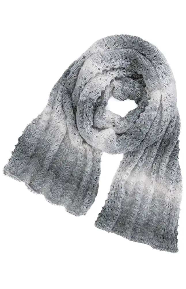 Tuch im Pfauenmuster (Strickset)