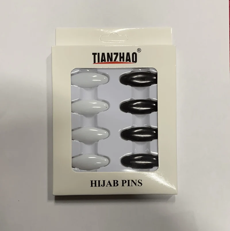 Hijab-Pin-Set schwarz/weiß 8-tlg