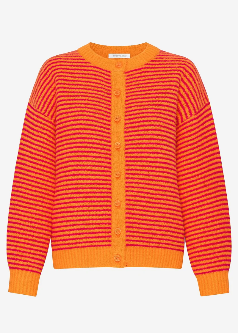 Gestreifter Cardigan - orange