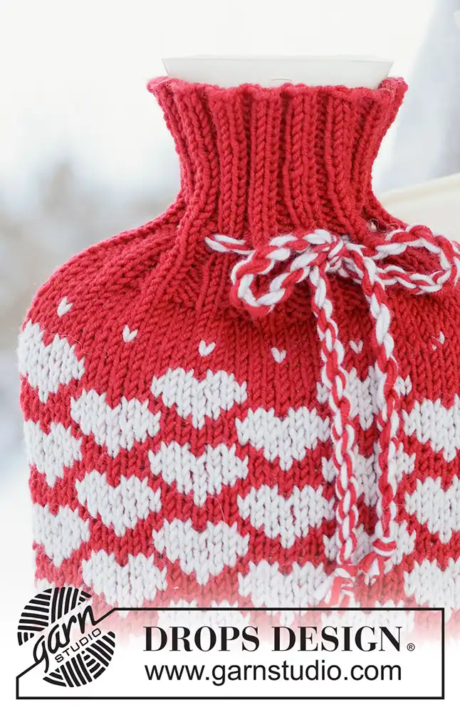 Wärmflaschenbezug Snuggle Hearts (Strickset)