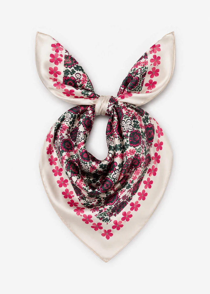 Halstuch mit floraler Musterung - pink