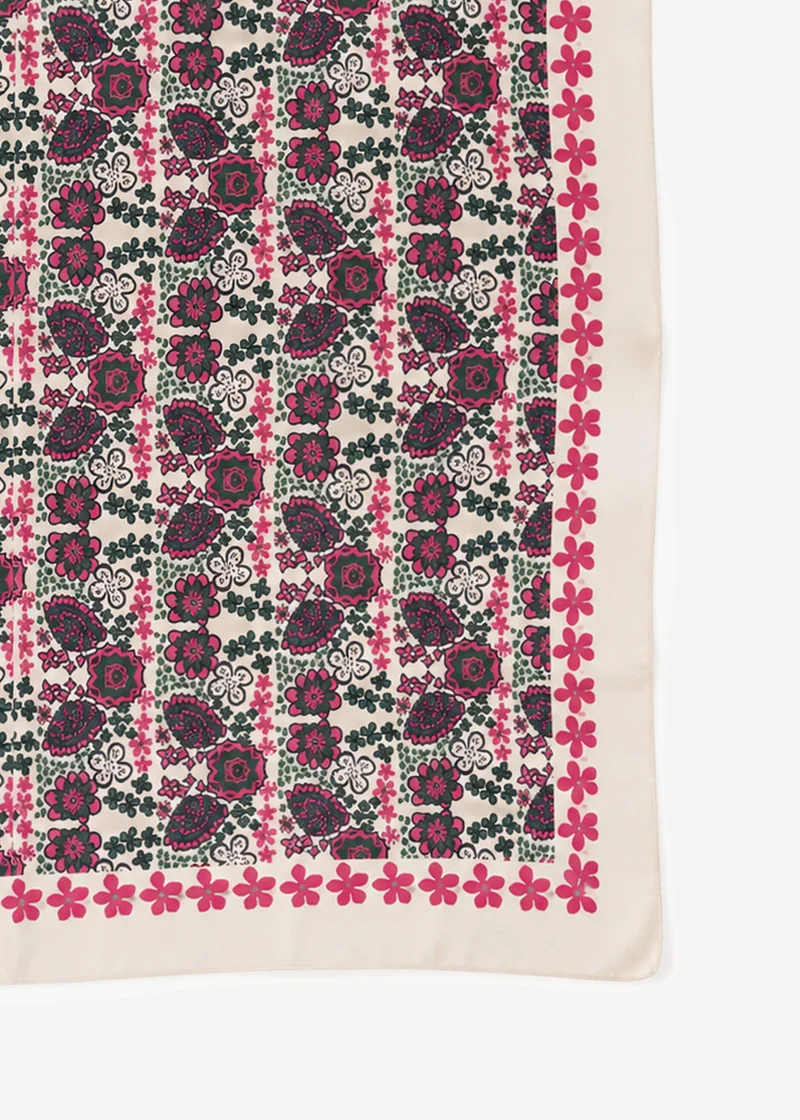 Halstuch mit floraler Musterung - pink