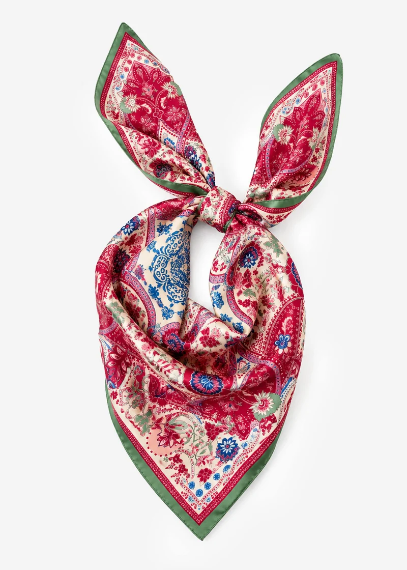 Halstuch mit floralem Paisley-Muster - rosa