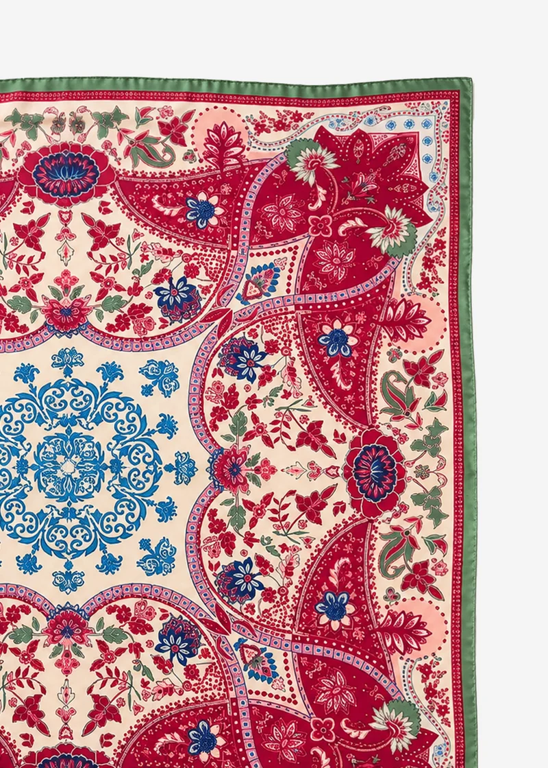 Halstuch mit floralem Paisley-Muster - rosa