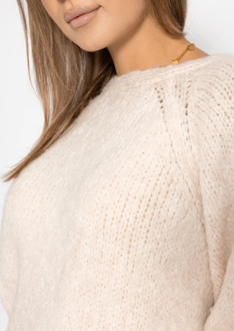 Strickpullover mit Knotendetail - offwhite