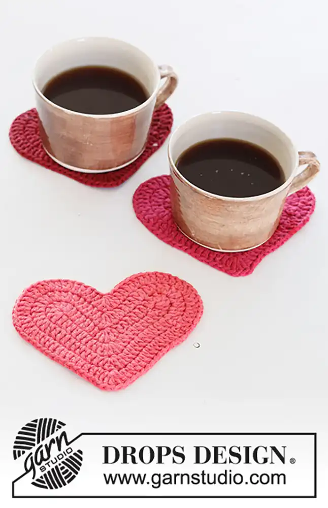 Glasuntersetzer Achy Breakfasty Heart (Häkelset)