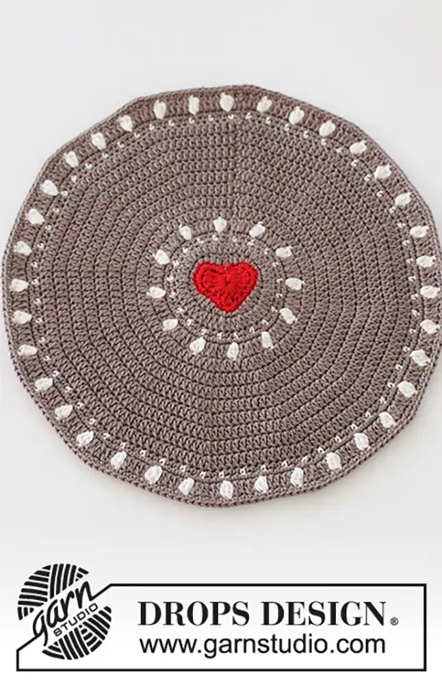 Tischset mit Herz (Häkelset)