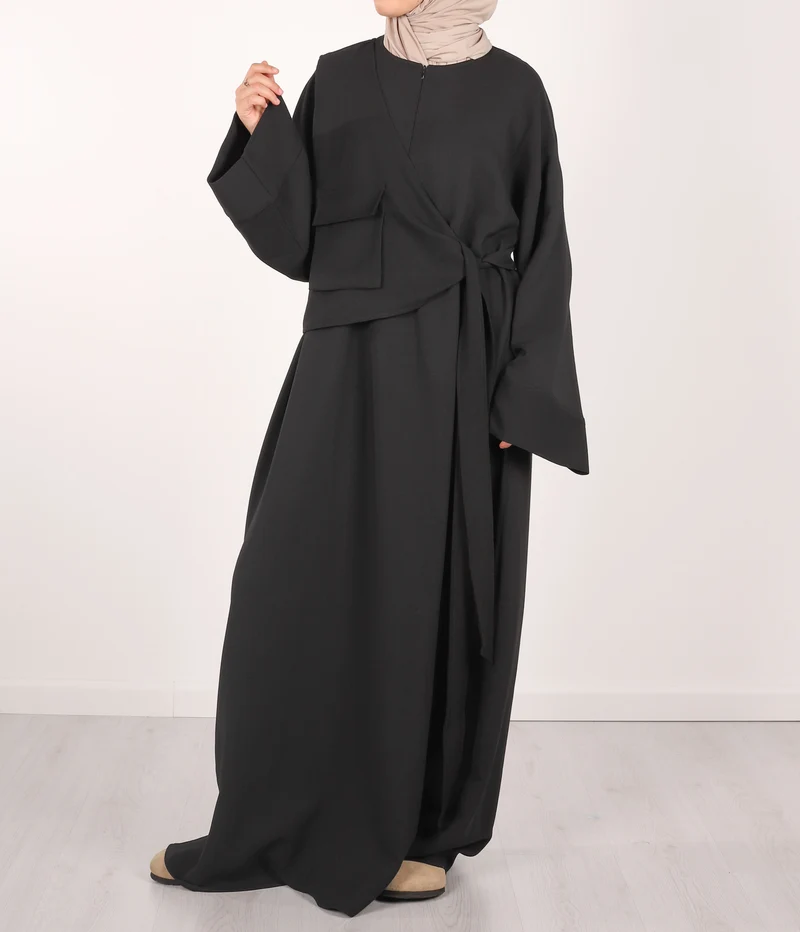 Utility-Kleid Schwarz
