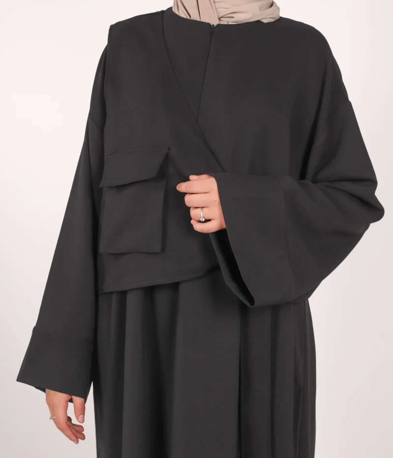 Utility-Kleid Schwarz