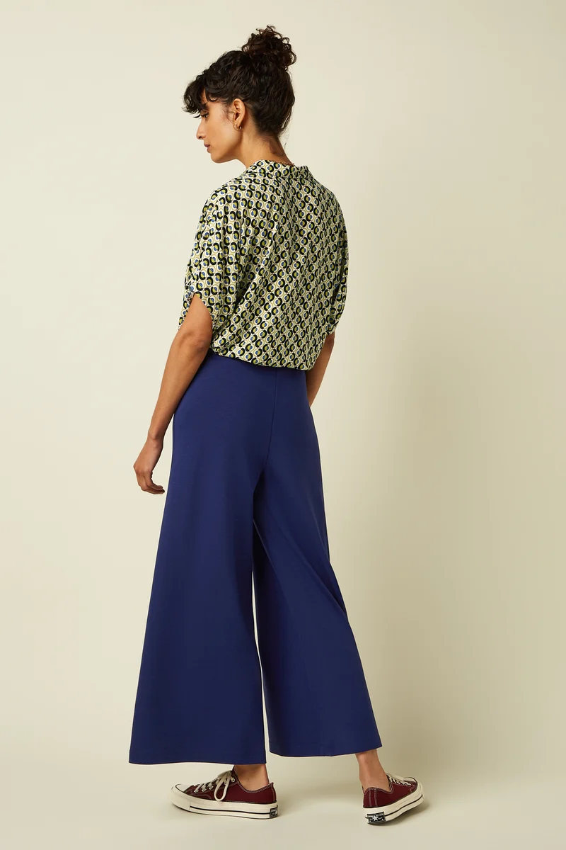Border Palazzo Cropped Pants Milano Uni