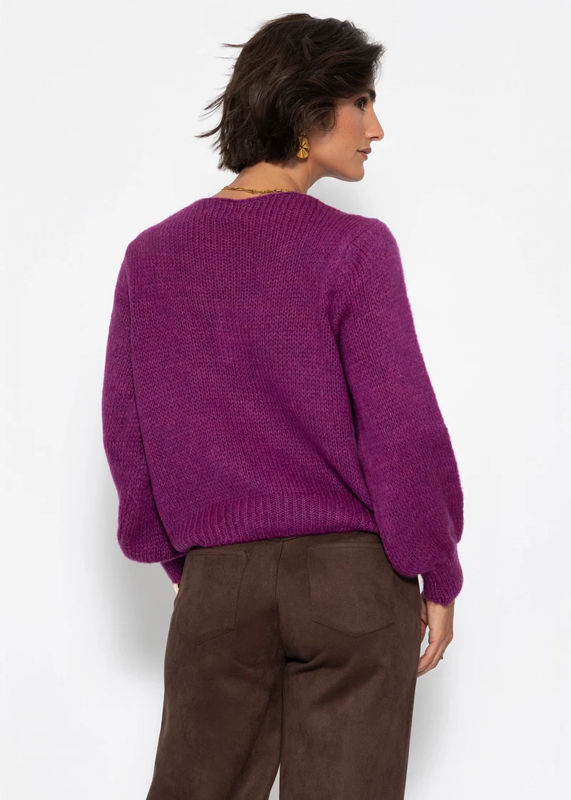 Pullover mit V-Ausschnitt - plum