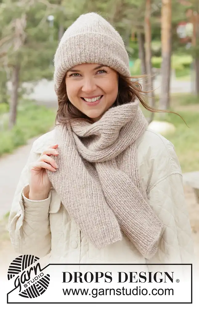 Mütze & Schal Almond Whisper Set (Strickset)