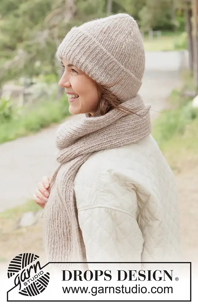 Mütze & Schal Almond Whisper Set (Strickset)