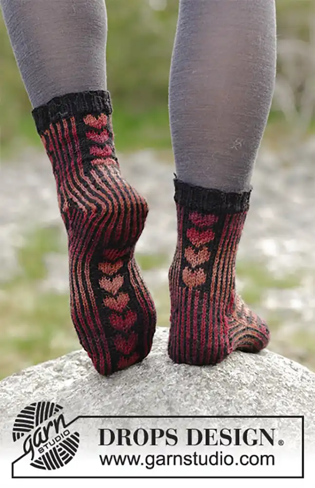 Socken Queen of Hearts (Strickset)