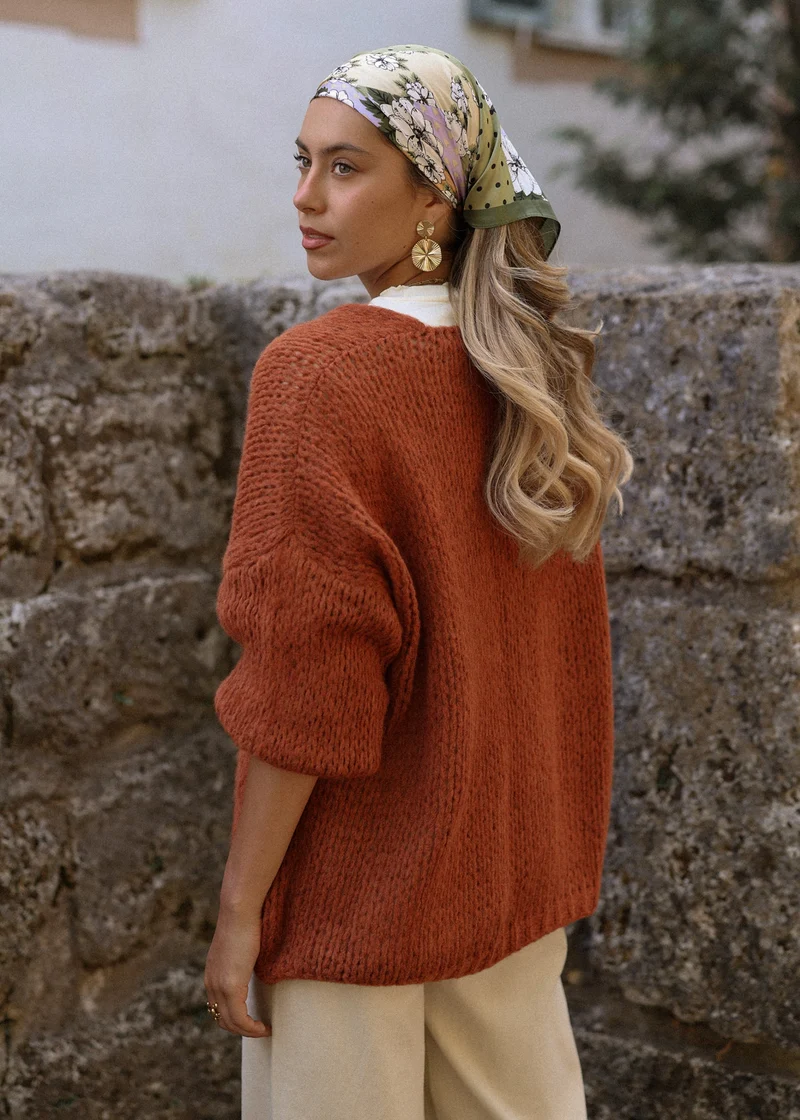 Oversize Cardigan - rostrot