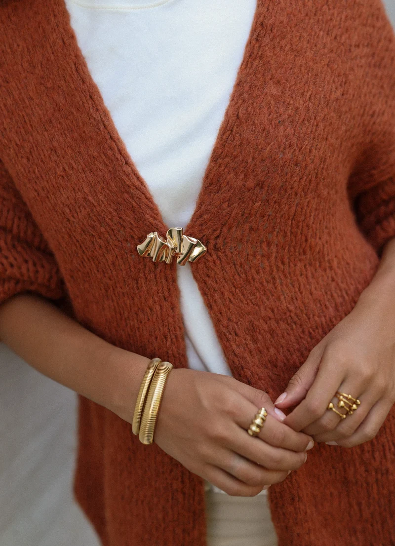 Oversize Cardigan - rostrot