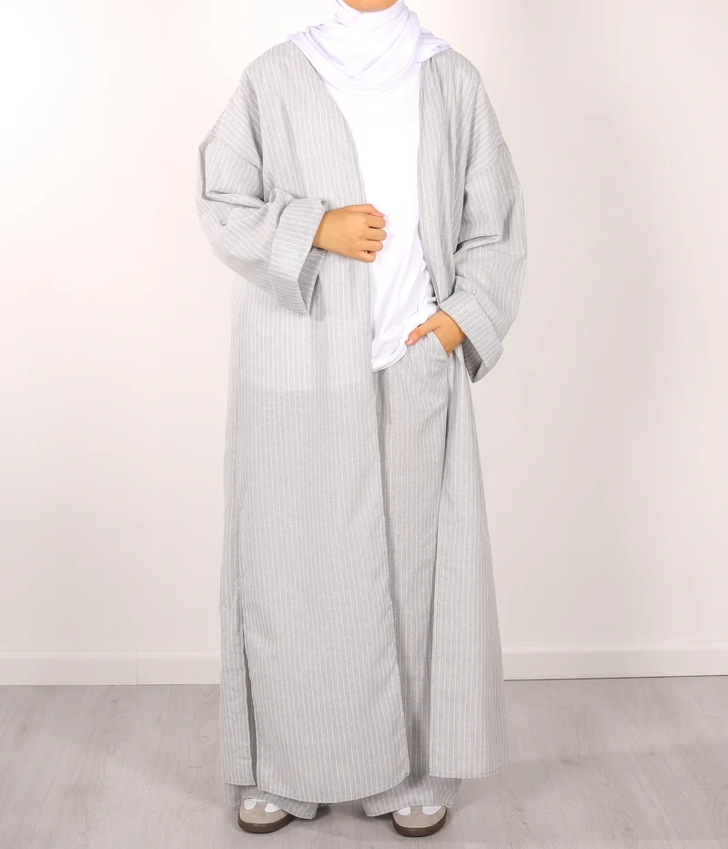 Kimono Twinset Safwa - Hellgrau