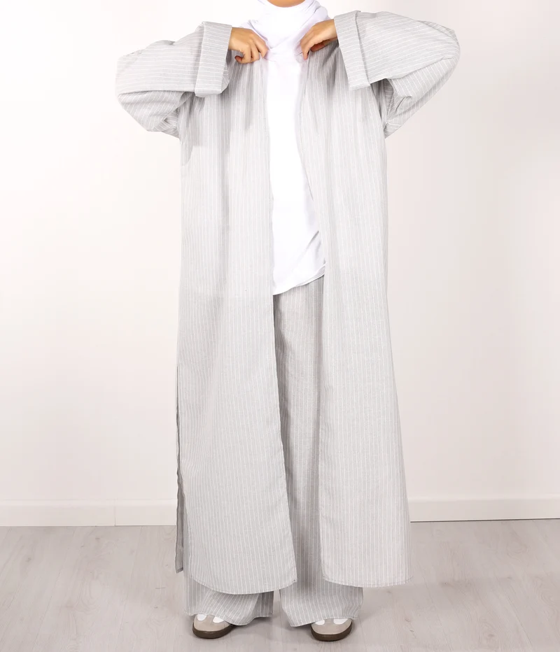Kimono Twinset Safwa - Hellgrau