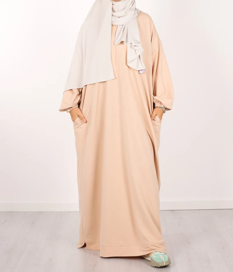 Langer Mahi-Pullover - Puder