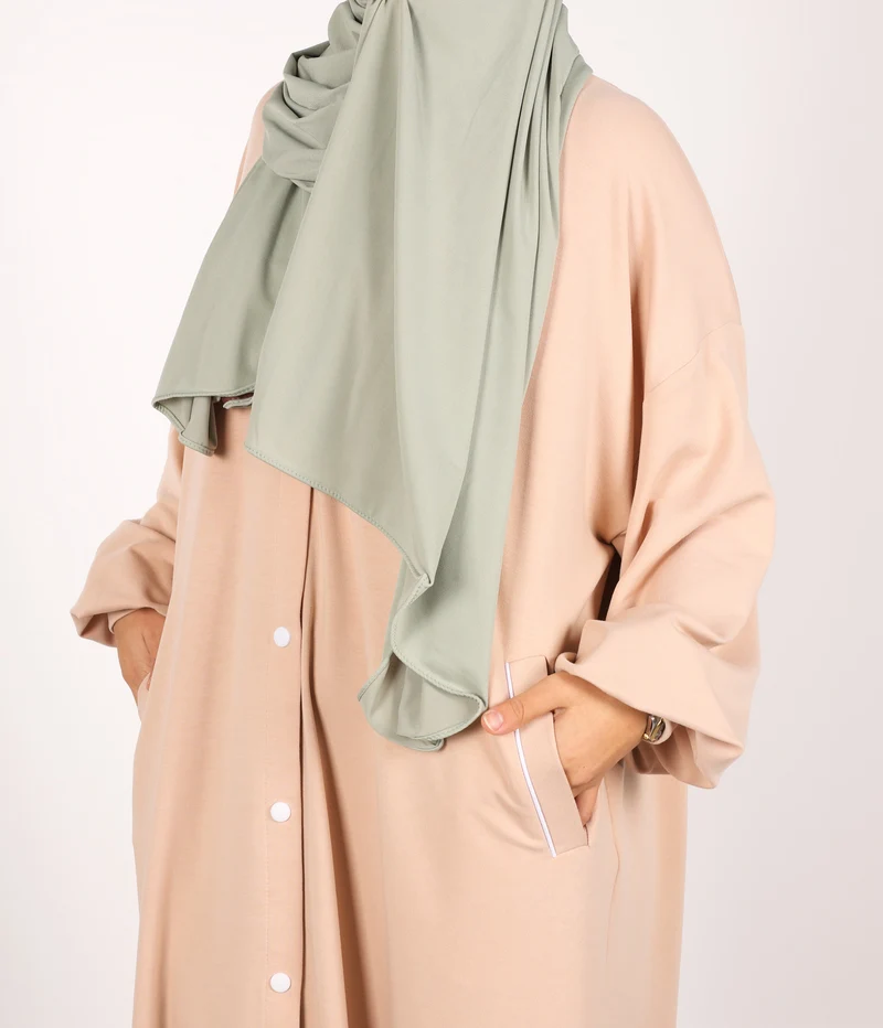 Knopf Abaya Suwayda Baumwolle - Puder