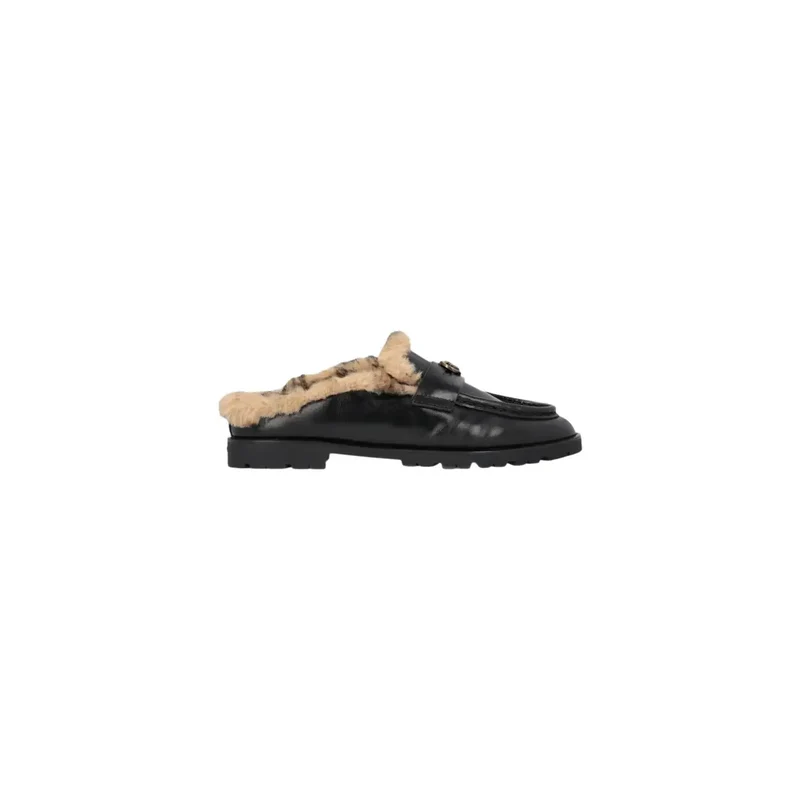 Pinko Schwarze Damen-Lederpantoffeln