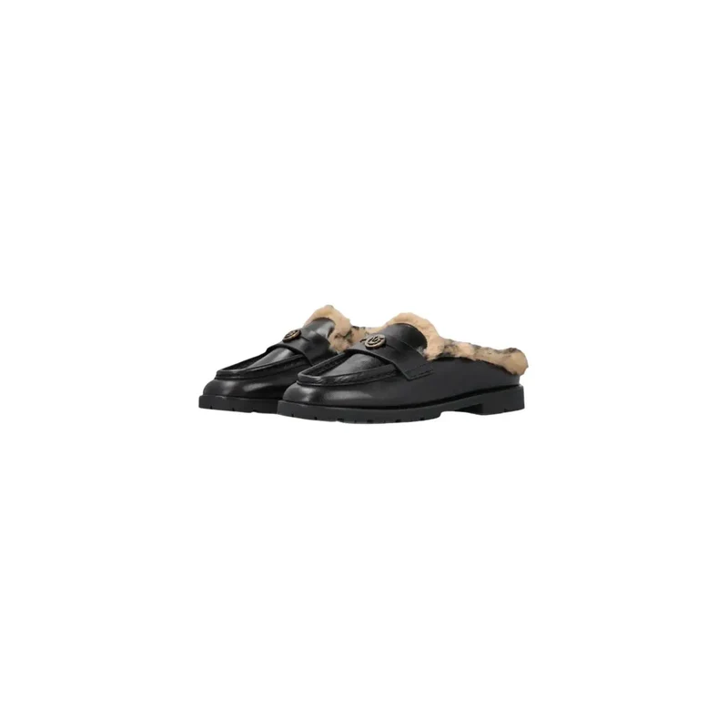 Pinko Schwarze Damen-Lederpantoffeln