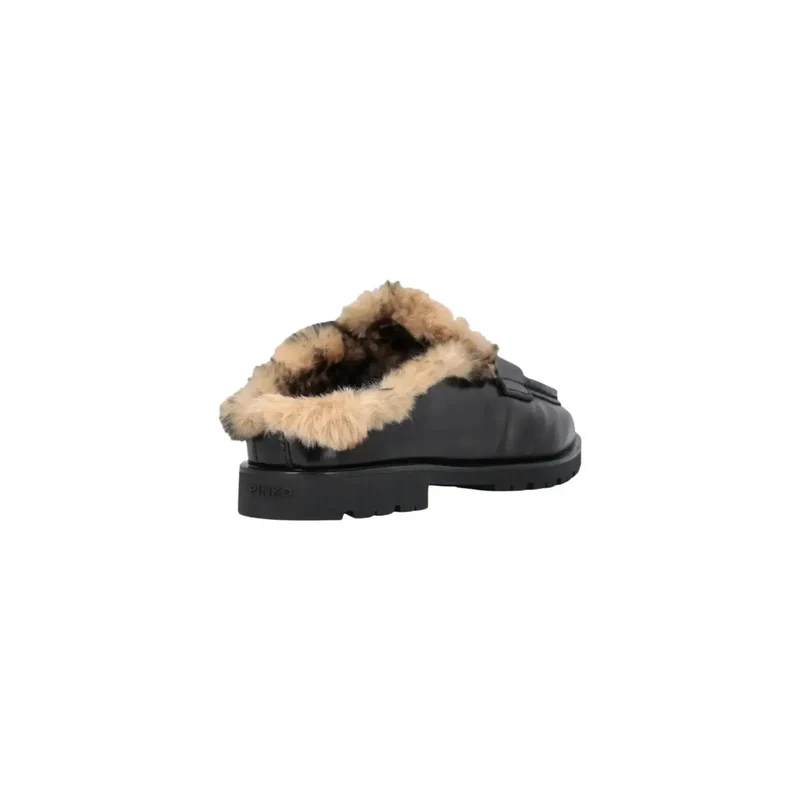 Pinko Schwarze Damen-Lederpantoffeln
