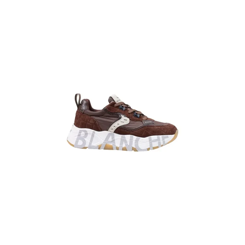 Voile Blanche Damen Braunes Wildleder Sneakers Beleg