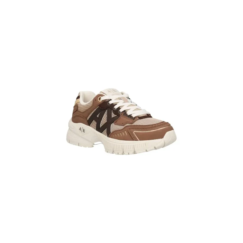 Armani Exchange Damen Beige Leder Sneakers