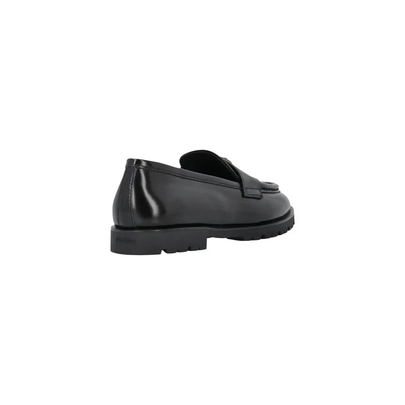 Pinko Schwarze Damen-Leder-Slipper, klassisch