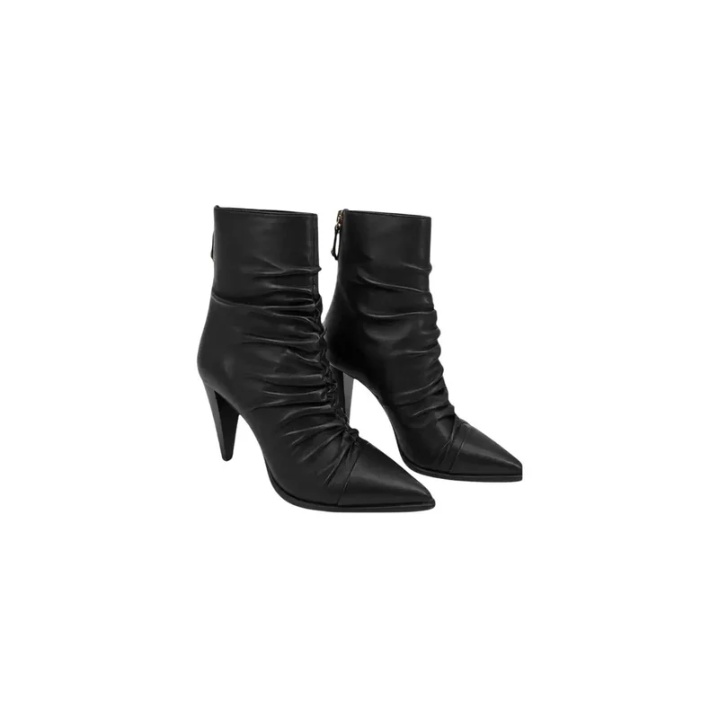 Pinko Damen-Gummi-Knöchel Boots Schwarze Stilettos