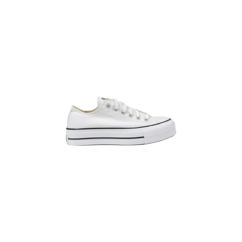 Converse Frauenplattform Sneakers Weißer Stoff