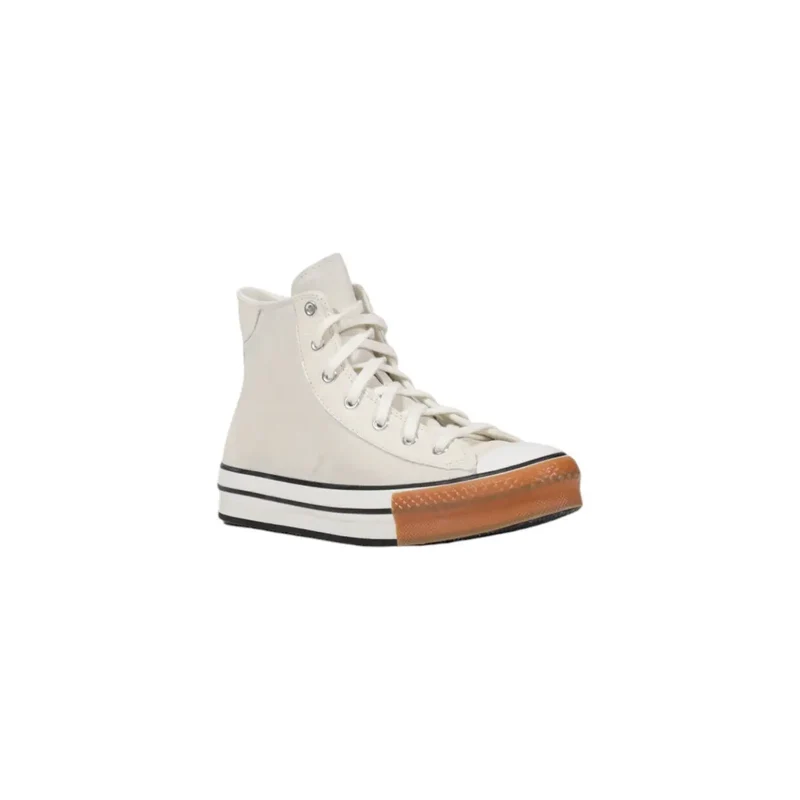 Converse Damen-Plateau aus weißem Leder Sneakers