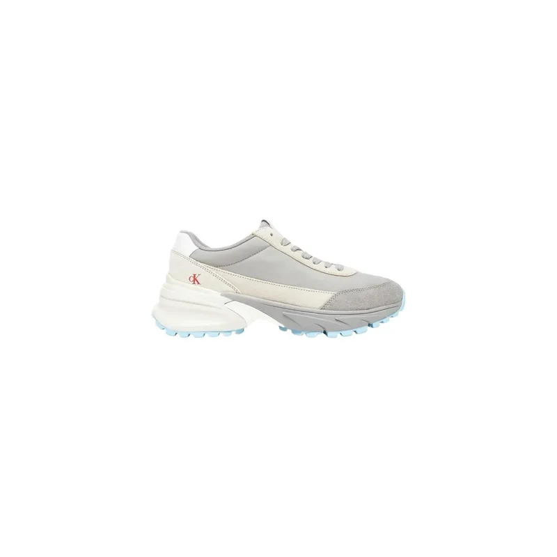 Calvin Klein Jeans Damen Graues Leder Sneakers