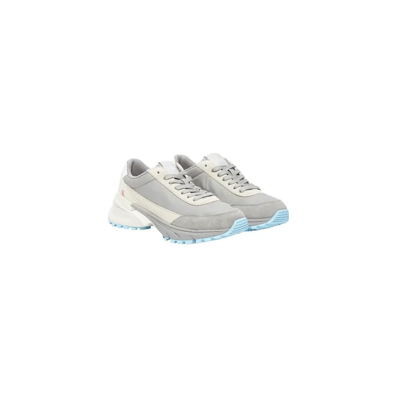 Calvin Klein Jeans Damen Graues Leder Sneakers