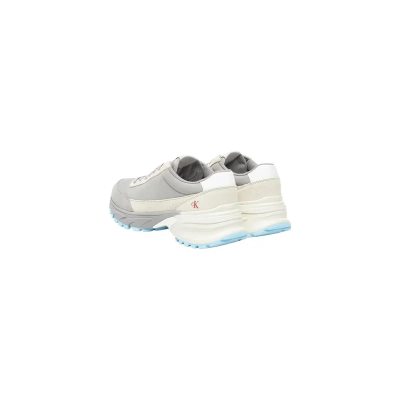 Calvin Klein Jeans Damen Graues Leder Sneakers