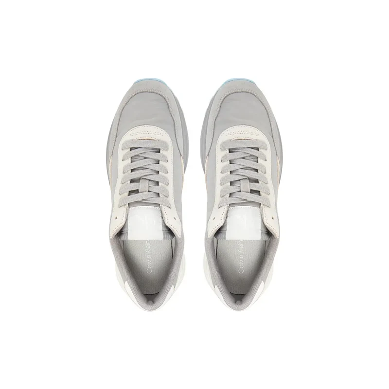 Calvin Klein Jeans Damen Graues Leder Sneakers