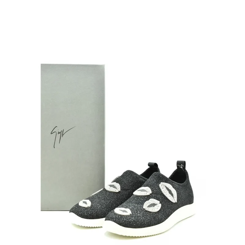 Giuseppe Zanotti Damen-Slipper aus schwarzem Nylon Sneakers