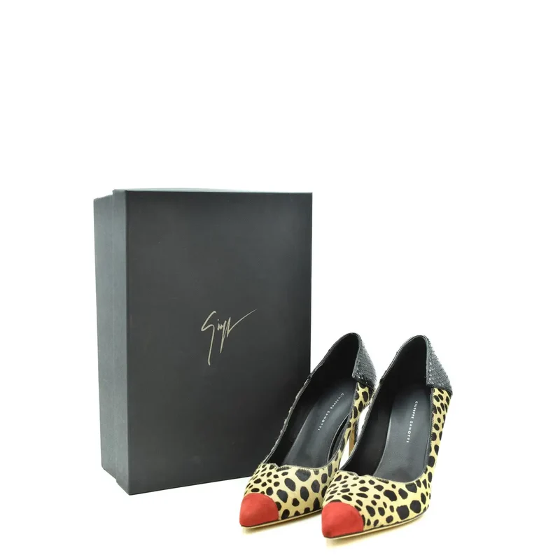 Giuseppe Zanotti Damen-Pumps mit Leopardenmuster aus Wildleder