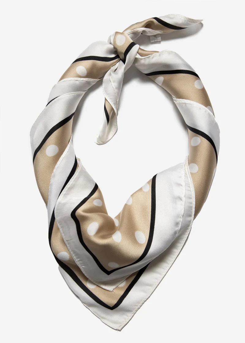 Halstuch mit Pünktchen - beige