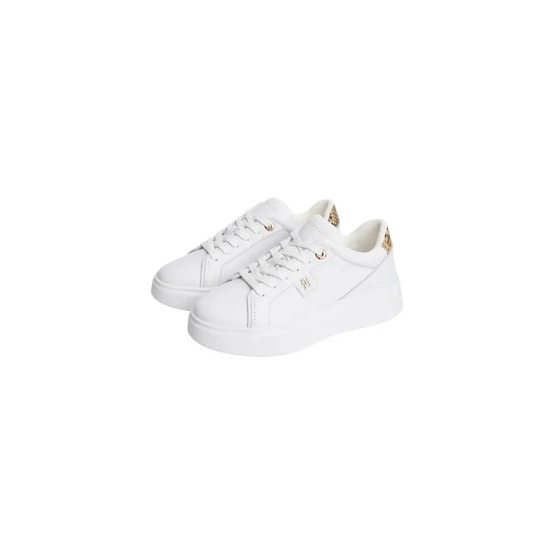 Tommy Hilfiger Damen Leder Sneakers Weiß