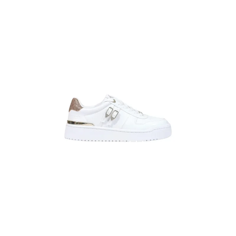 Guess Frauen Sneakers Weiße Polyurethan-Schnürschuhe