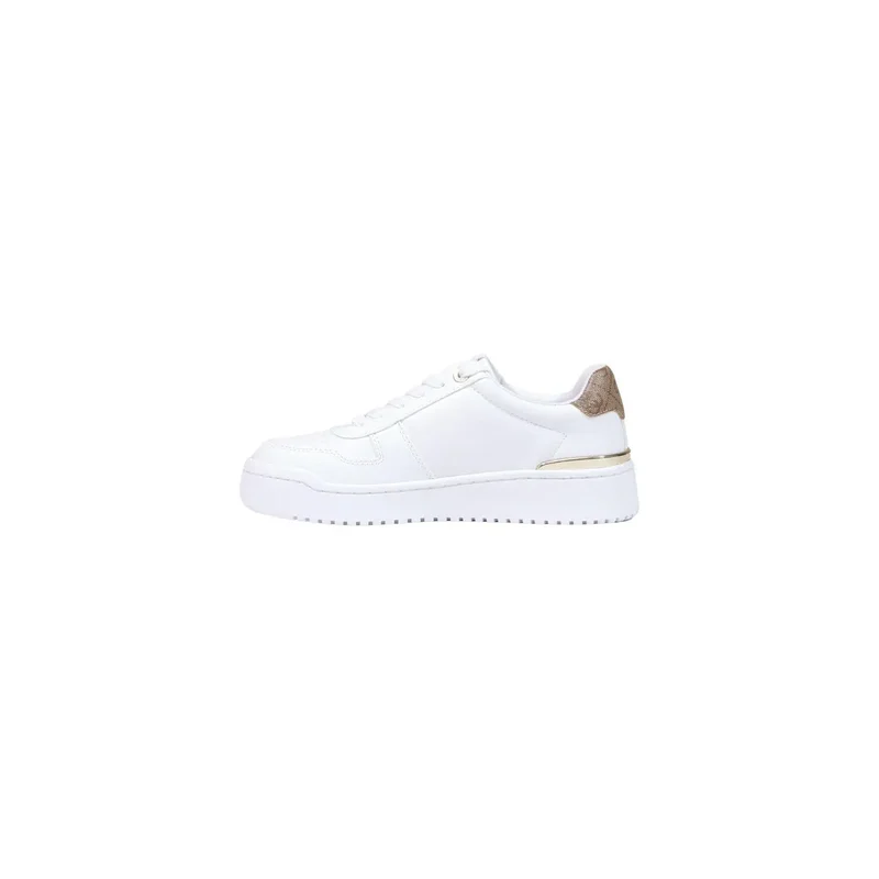 Guess Frauen Sneakers Weiße Polyurethan-Schnürschuhe