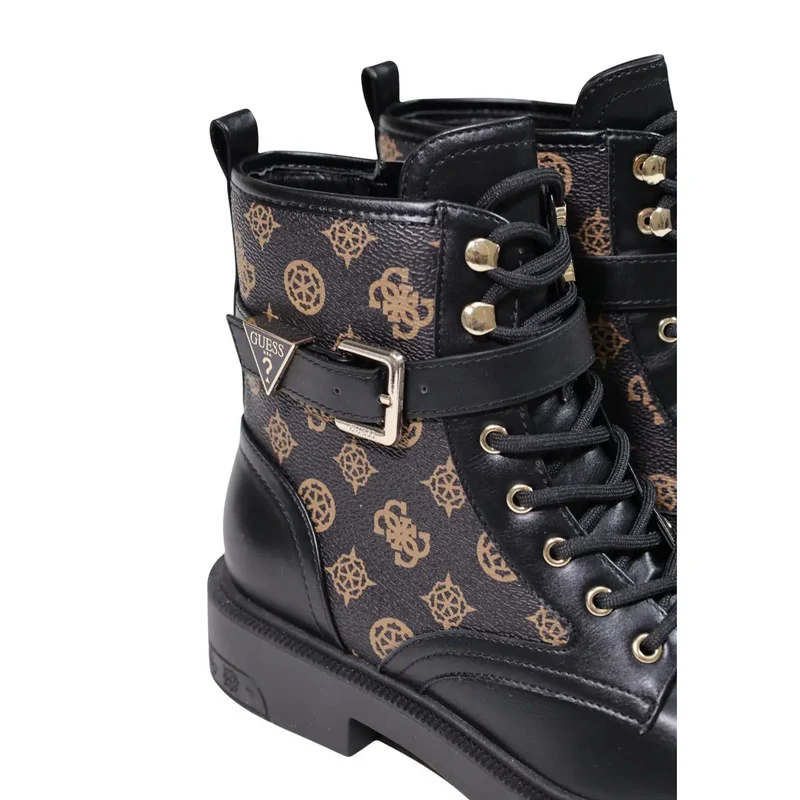 Guess Schwarze Polyurethan-Knöchelschuhe für Damen Boots