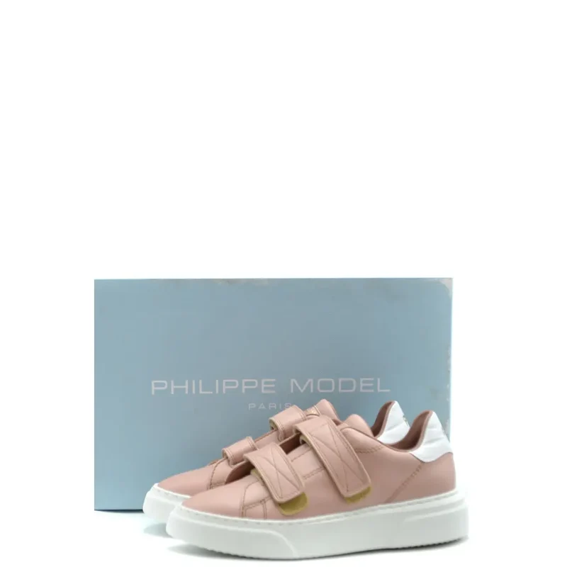 Philippe Damenmodell aus rosa Leder Sneakers