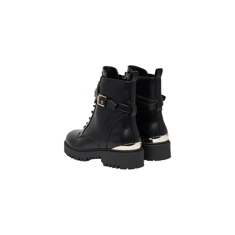Guess Schwarze Damen-Knöchelschuhe aus Polyurethan mit Schnürung Boots