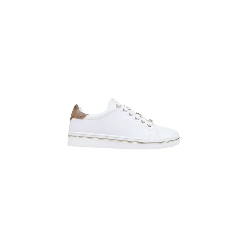 Guess Weiße Frauen Sneakers Polyurethan-Schnürschuhe